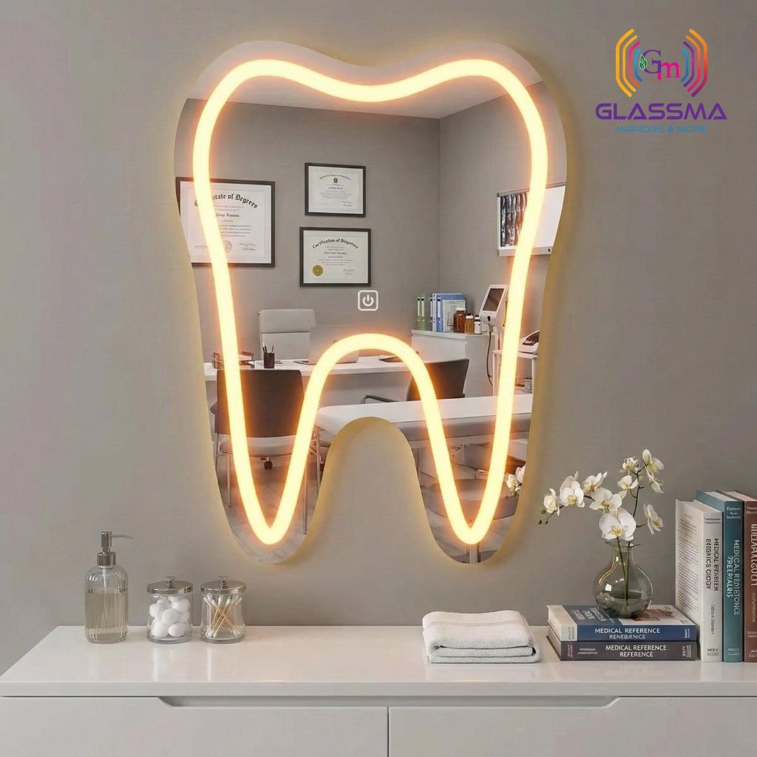 Designer Irregular LED Mirror-Front-Illuminated Vanity Wall Mirror - Glassma